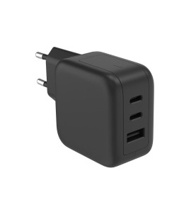 Chargeur USB rapide avec technologie GaN Fast - 3 sorties - USB-A & 2 