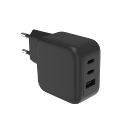 Chargeur USB rapide avec technologie GaN Fast - 3 sorties - USB-A & 2 x USB-C - 67W