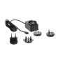 CHARGEUR UNIVERSEL AVEC CONNEXION MICRO USB - 5 V - 2.5 A avec 4 fiches de voyage
