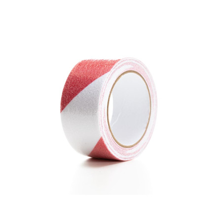 Bande antidérapante 5cm x 5m - Rouge/blanc - PRL