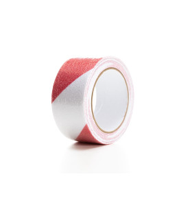 Bande antidérapante 5cm x 5m - Rouge/blanc - PRL
