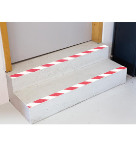Bande antidérapante 5cm x 5m - Rouge/blanc - PRL