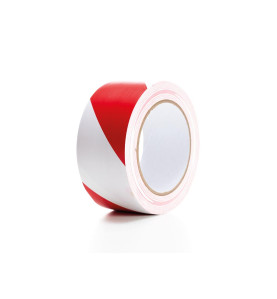 Ruban de marquage en PVC 5cm x 33m - Rouge/Blanc - PRL
