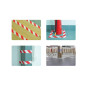 Ruban de marquage en PVC 5cm x 33m - Rouge/Blanc
