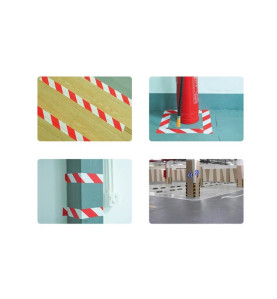 Ruban de marquage en PVC 5cm x 33m - Rouge/Blanc - PRL