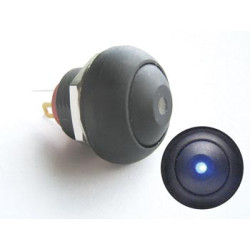 BOUTON-POUSSOIR MINIATURE UNIPOLAIRE À LED BLEUE OFF-(ON) - Velleman