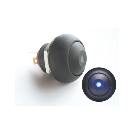 BOUTON-POUSSOIR MINIATURE UNIPOLAIRE À LED BLEUE OFF-(ON) - Velleman