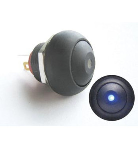 BOUTON-POUSSOIR MINIATURE UNIPOLAIRE À LED BLEUE OFF-(ON) - Velleman