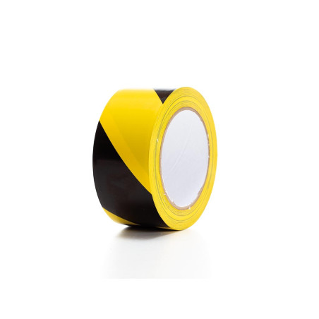 Ruban de marquage en PVC 5cm x 33m - Noir/Jaune - PRL