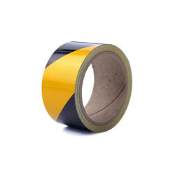 Bande réfléchissante 5cm x 10m - Noir/Jaune - PRL