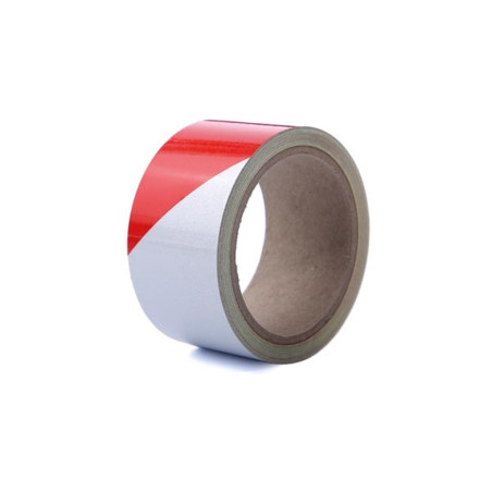 Adhésif réfléchissant 5cm x 10m - Rouge/Blanc - PRL