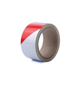 Adhésif réfléchissant 5cm x 10m - Rouge/Blanc - PRL