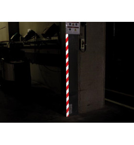 Adhésif réfléchissant 5cm x 10m - Rouge/Blanc - PRL