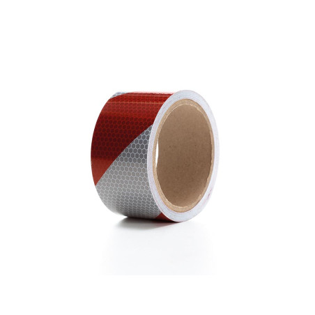 Adhésif réfléchissant en nid d'abeille 5cm x 5m - Rouge/Blanc - PRL