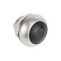 POUSSOIR MÉTALLIQUE ROND AVEC CAPUCHON NOIR - 1P SPST OFF-(ON)