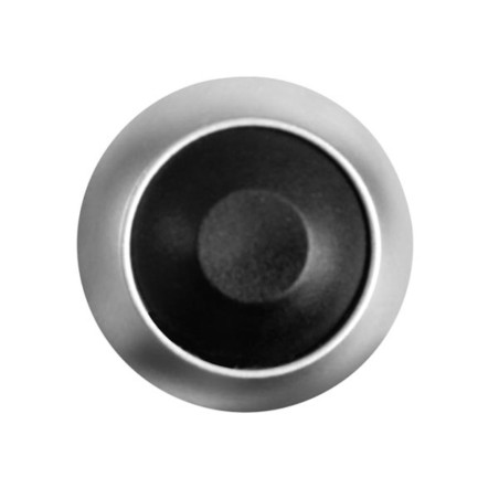 POUSSOIR MÉTALLIQUE ROND AVEC CAPUCHON NOIR - 1P SPST OFF-(ON)