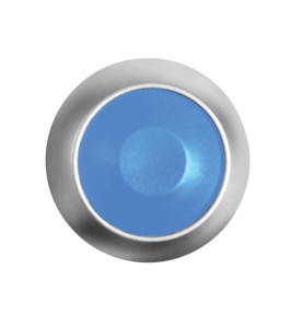 POUSSOIR MÉTALLIQUE ROND AVEC CAPUCHON BLEU - 1P SPST OFF-(ON) - Velle