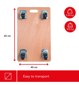 TRANSPORTEUR DE MEUBLES - 650 x 400 mm - CHARGE MAX. 400 kg - PRL