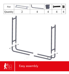 RANGE-BÛCHES - CHARGE MAX. 80 kg - 120 x 20 x 90 cm - PRL