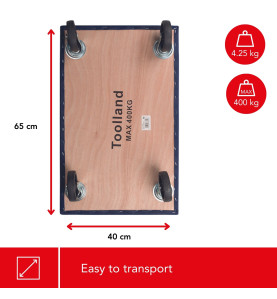 SUPPORT ROULANT POUR MEUBLES - RECTANGULAIRE - 650 x 400 mm - CHARGE M