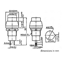 BOUTON-POUSSOIR OFF-ON ARGENTE