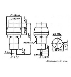BOUTON-POUSSOIR OFF-ON ARGENTE - Velleman