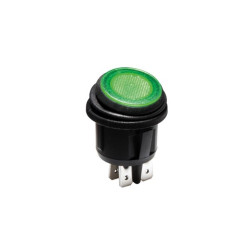 INTERRUPTEUR À BASCULE ILLUMINÉ - VERT - 2P DPST / ON-OFF, 12V - Velle