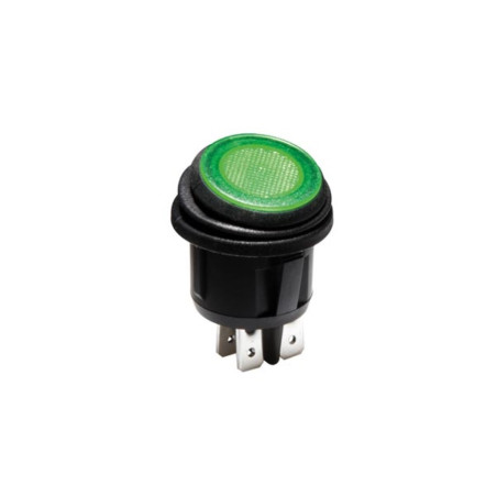 INTERRUPTEUR À BASCULE ILLUMINÉ - VERT - 2P DPST / ON-OFF, 12V - Velle