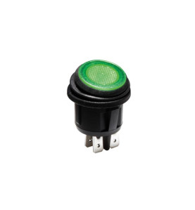 INTERRUPTEUR À BASCULE ILLUMINÉ - VERT - 2P DPST / ON-OFF, 12V - Velle