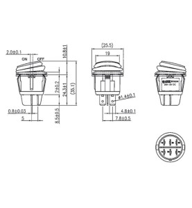 INTERRUPTEUR À BASCULE ILLUMINÉ - LED ORANGE 12 V - 2P DPST / ON-OFF -