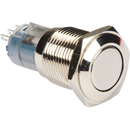 BOUTON-POUSSOIR ROND MÉTALLIQUE SPDT 1NO 1NC - Velleman
