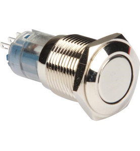 BOUTON-POUSSOIR ROND MÉTALLIQUE SPDT 1NO 1NC - Velleman