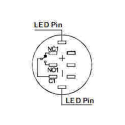 BOUTON-POUSSOIR ROND MÉTALLIQUE SPDT 1NO 1NC