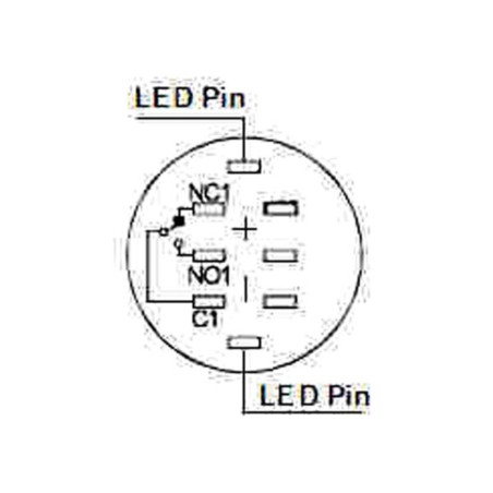 BOUTON-POUSSOIR ROND MÉTALLIQUE SPDT 1NO 1NC