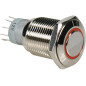 BOUTON-POUSSOIR MÉTALLIQUE ROND SPDT 1NO 1NC - ANNEAU ORANGE