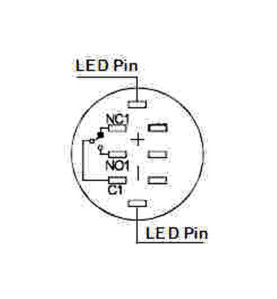 BOUTON-POUSSOIR MÉTALLIQUE ROND SPDT 1NO 1NC - ANNEAU ORANGE - Vellema