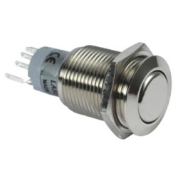 BOUTON-POUSSOIR ROND MÉTALLIQUE DPDT 2NO 2NC - Velleman