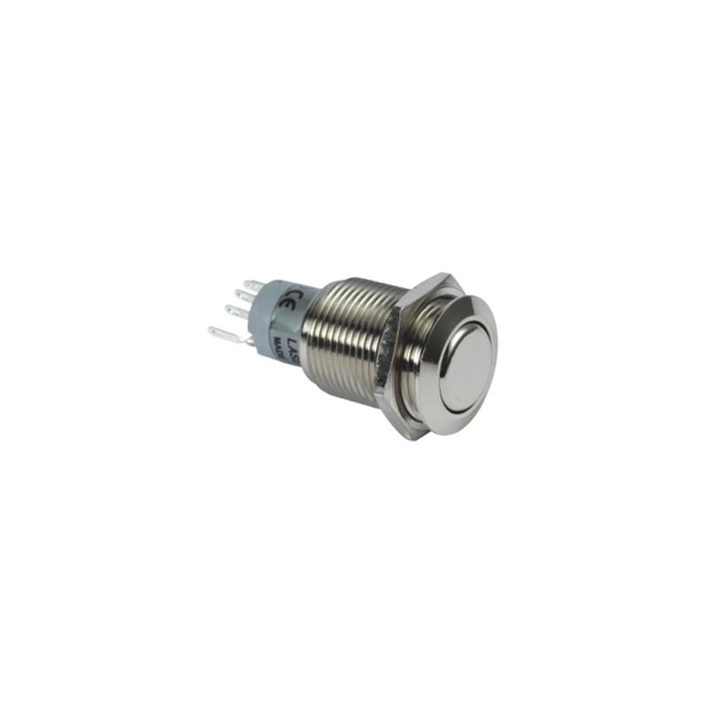 BOUTON-POUSSOIR ROND MÉTALLIQUE DPDT 2NO 2NC