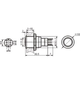 BOUTON-POUSSOIR ROND MÉTALLIQUE DPDT 2NO 2NC - Velleman