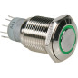 INTERRUPTEUR MÉTALLIQUE ROND SPDT 1NO 1NC - ANNEAU VERT