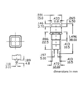 R18-23A BOUTON-POUSSOIR OFF-ON ROUGE 3A/125V - Velleman