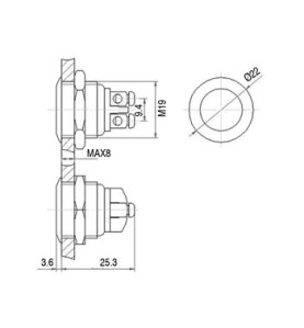 BOUTON-POUSSOIR PLAT EN ACIER INOXYDABLE SPST 1NO - Velleman
