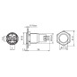 BOUTON-POUSSOIR EN ACIER INOXYDABLE SPDT 1NO 1NC - ANNEAU ROUGE - 19mm