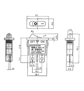 INTERRUPTEUR DE PUISSANCE A BASCULE 6A-250V SPST ON-OFF - Velleman