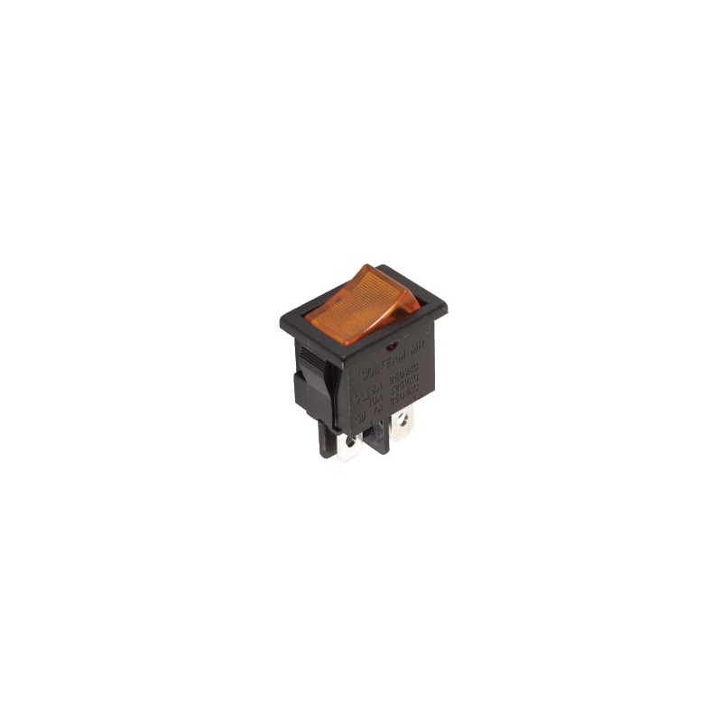INTERRUPTEUR DE PUISSANCE A BASCULE 5A-250V DPST ON-OFF - AVEC TEMOIN NEON ORANGE