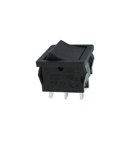 INTERRUPTEUR DE PUISSANCE A BASCULE 5A-250V DPDT ON-ON - NOIR - Vellem
