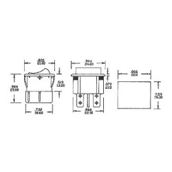 INTERRUPTEUR DE PUISSANCE A BASCULE 5A-250V DPDT ON-ON - NOIR