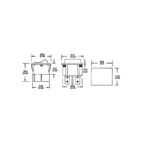 INTERRUPTEUR DE PUISSANCE A BASCULE 5A-250V DPDT ON-ON - NOIR