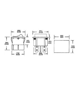 INTERRUPTEUR DE PUISSANCE A BASCULE 5A-250V DPDT ON-ON - NOIR - Vellem