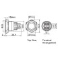 BOUTON-POUSSOIR - PLAT - ACIER INOXYDABLE - DPST 1NO 1NF BOUTON-POUSSOIR - PLAT - ACIER INOXYDABLE - DPST 1NO 1NF